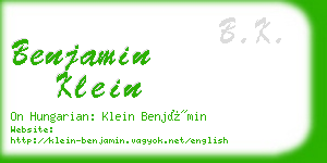 benjamin klein business card